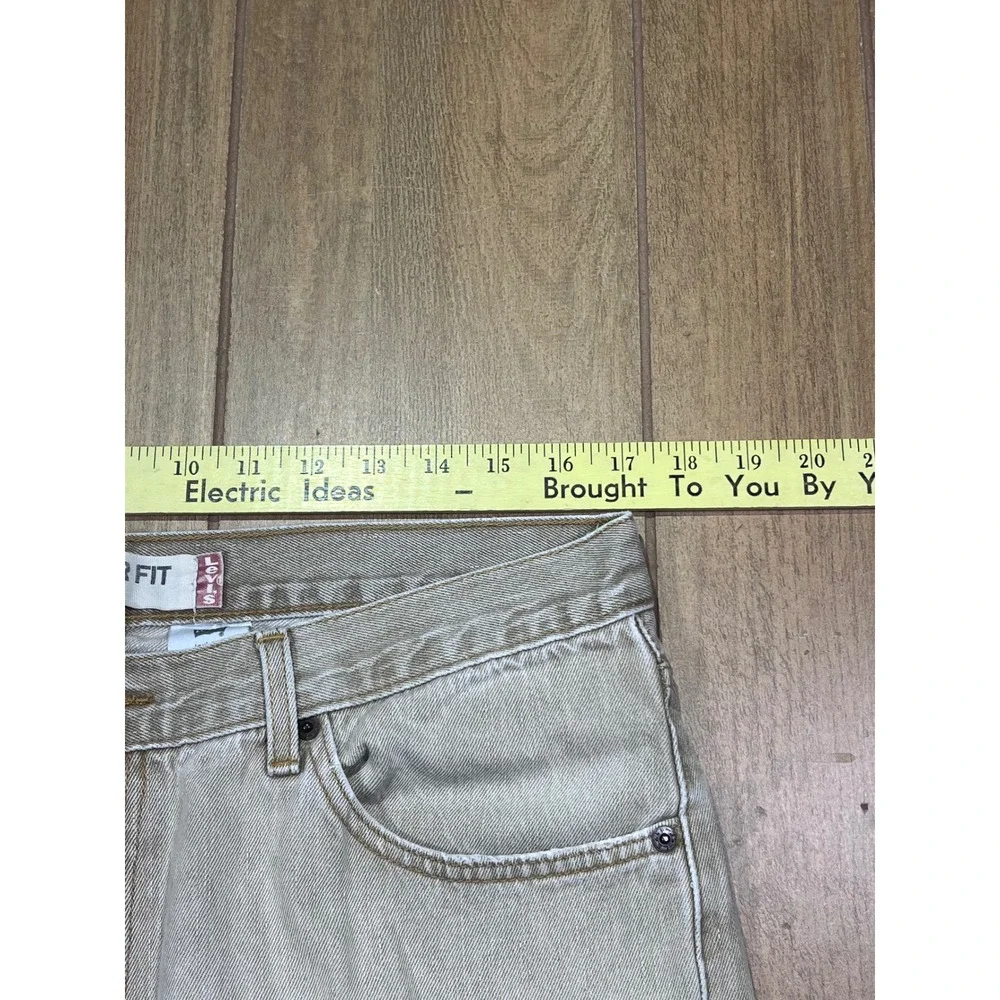 Levi's 505‎ Regular Fit Jeans Mens 36x30 Khaki Tan Wash Straight Leg vintage Y2K